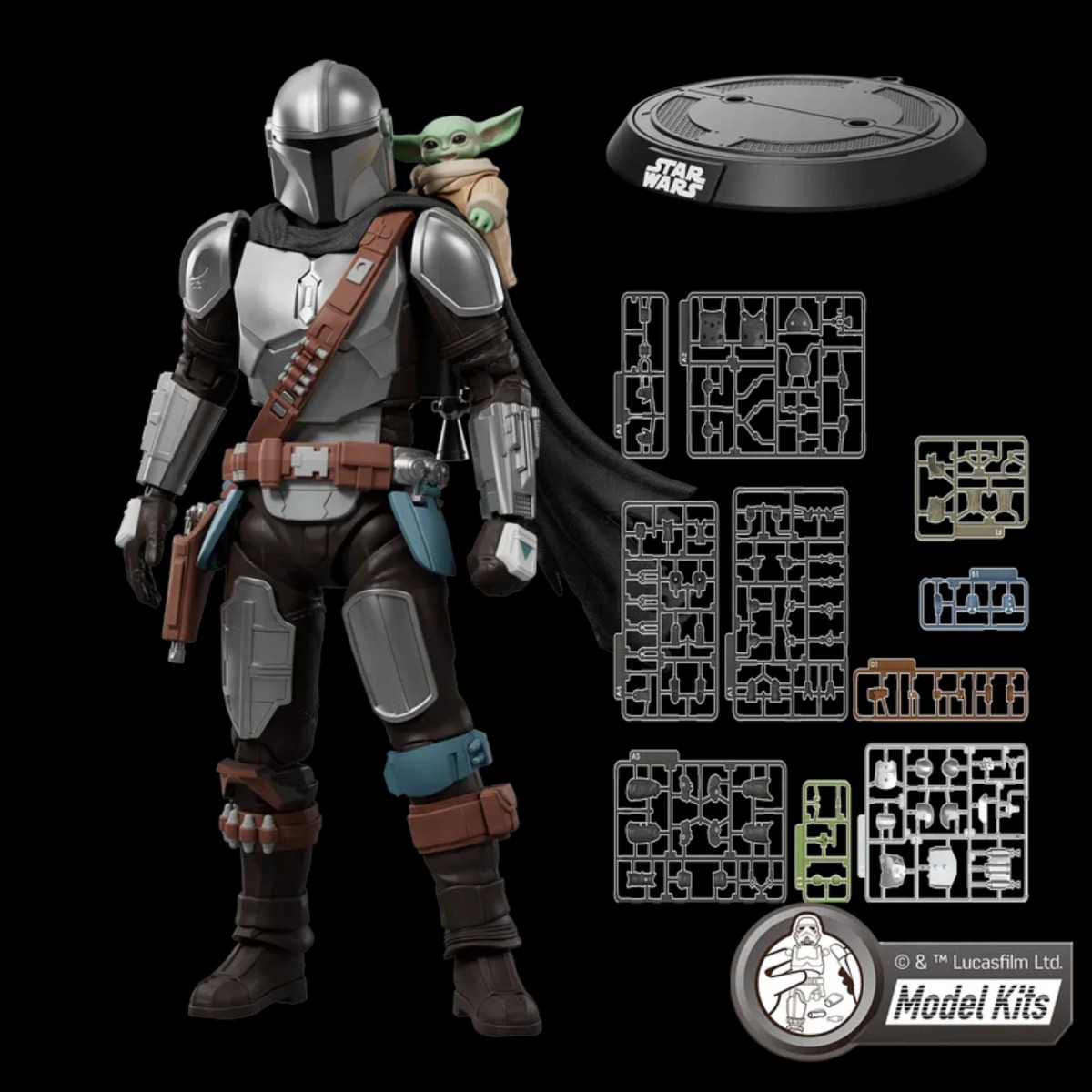 Din Djarin il Mandaloriano + Baby Yoda Grogu - The Mandalorian + The Child Grogu - Guerre Stellari - Star Wars Champion Class Vol. 5